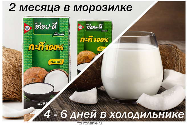 сроки хранения кокосового молока