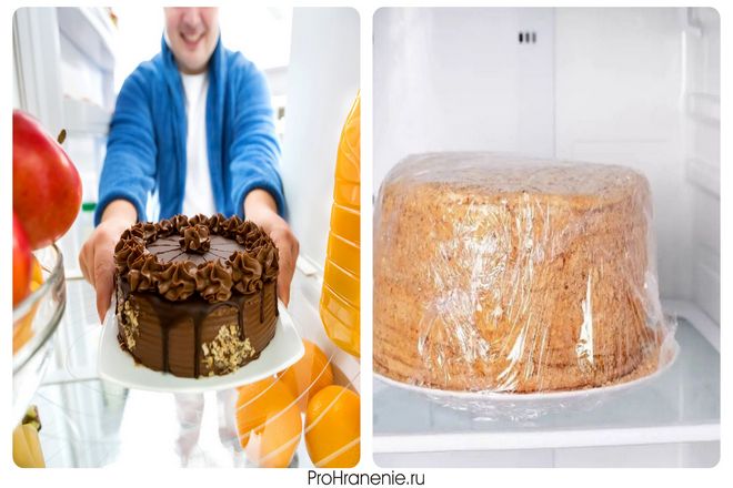 Храните торт в холодильнике