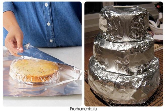 Как подготовить торт для хранения фольга
