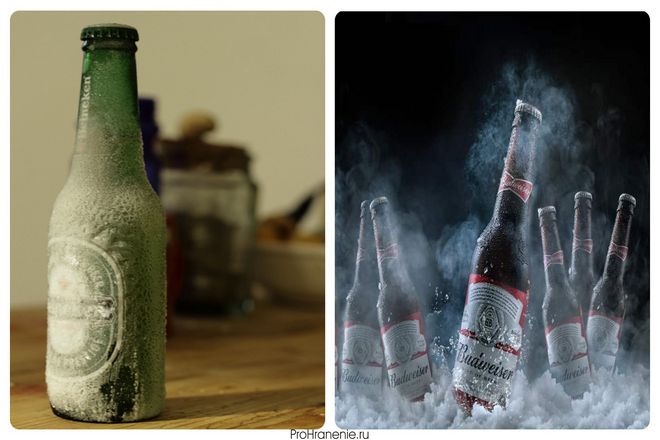 Замораживание пива (и другого алкоголя) делает его крепче. Это связано с тем, что содержание воды в пиве имеет более высокую температуру замерзания, чем содержание алкоголя в пиве. Когда замороженные куски пива, состоящие из воды, удаляются, остается более высокая концентрация алкоголя.
