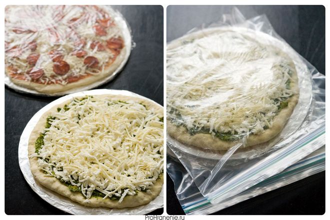 При хранении готовой пиццы мы рекомендуем хранить ее в герметичных пакетах или контейнерах. Кроме того, она будет вкуснее всего, если употребить её в течение 2-4 дней.