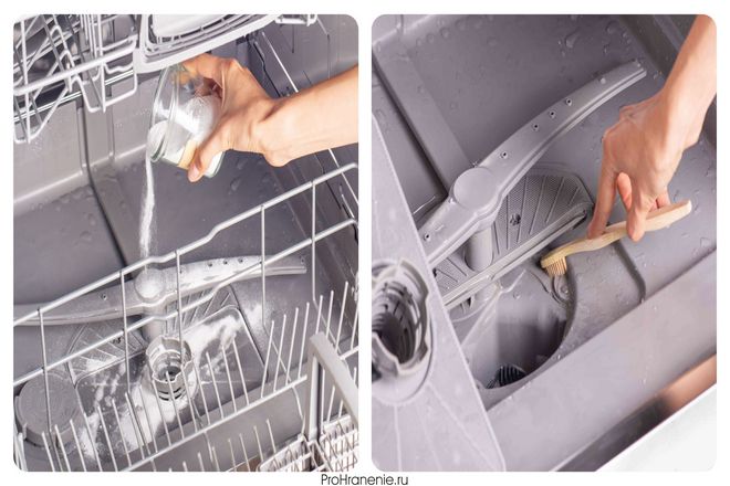 Чтобы в посудомоечной машине не оставался жир от вымытой посуды, лучше всего сначала ополоснуть ее проточной водой.
